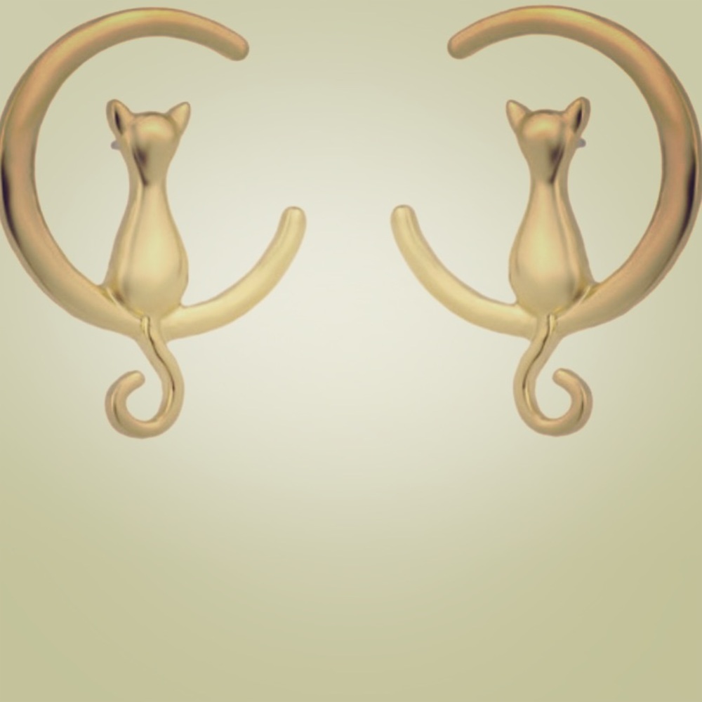 🛍2 for &20🛍 NWT Kitty Crescent Moon Earrings
